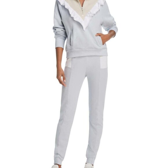 Wildfox Prima Pullover Ruffle Boho Colorblock Half Zip Sweatshirt, SIZE M - Picture 4 of 9